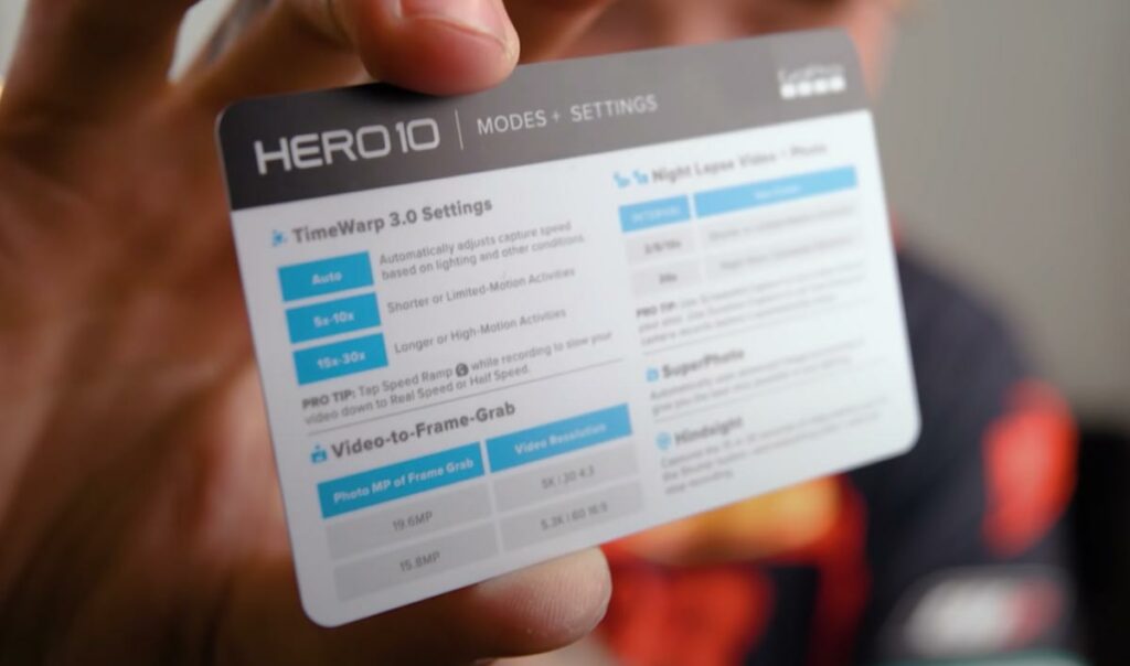 tarjeta Hero 10 GoPro con settings recomendados camaras.video
